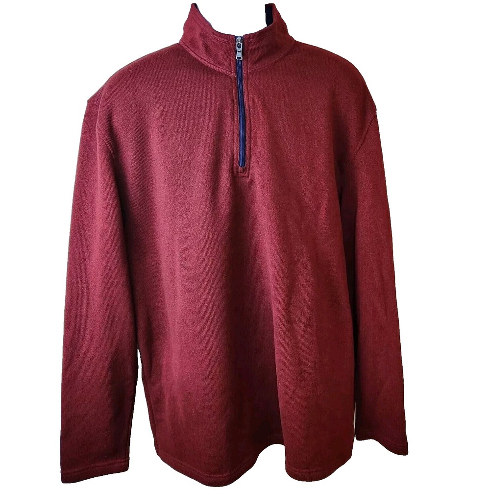 Izod Advantage 1/4 Zip Performance  Pullover Mens XL Red Stretch Sweater Top